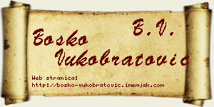 Boško Vukobratović vizit kartica